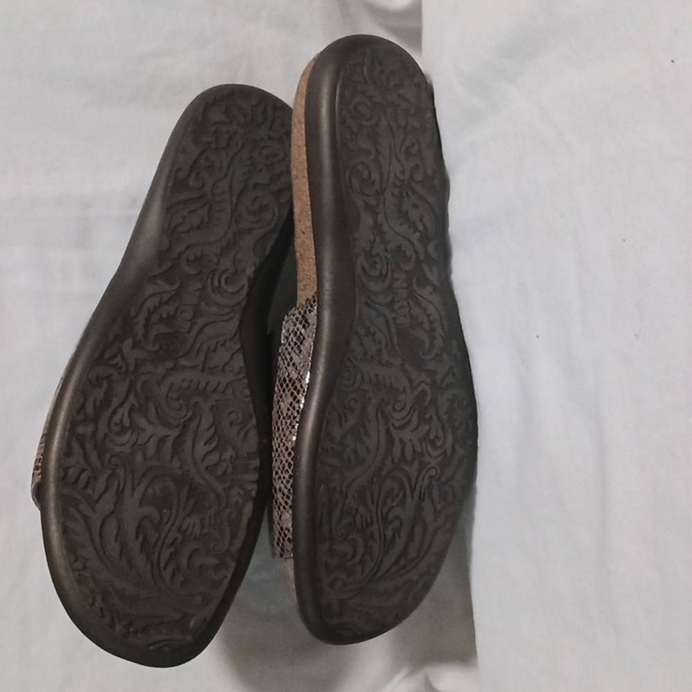 Naot Brown Snake-Print Slide Sandals - Picture 9 of 14